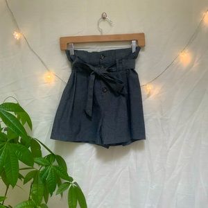Summer paper-bag-waist Terranova shorts